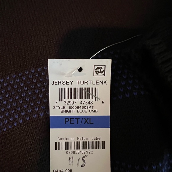 Karen Scott Turtle Neck Long Sleeve Sweater PET/XL. New with Tags - Picture 4 of 5